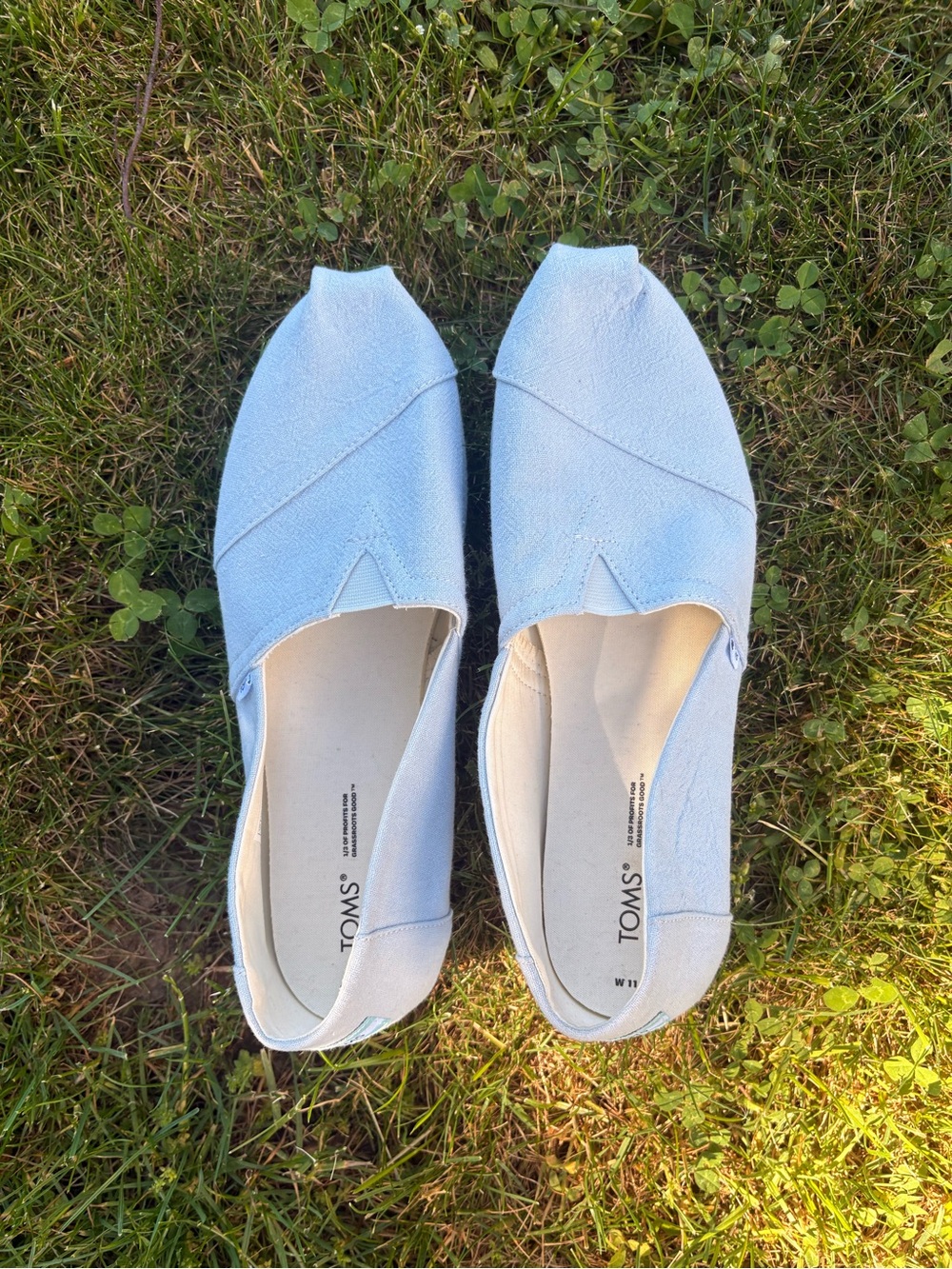 Toms Light Blue Slip-On Canvas Flats